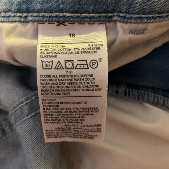 Old Navy light wash high rise distressed rockstar super skinny ankle jeans US 18 - Picture 8 of 10